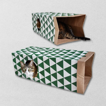 크래프트 바스락 페이퍼백 고양이 터널 장난감