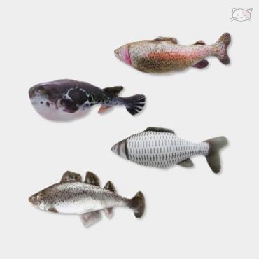 뒷발팡팡 리얼 캣닢 물고기 인형 고양이 장난감